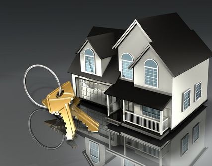 Large House Keys With Residential House Graphic
